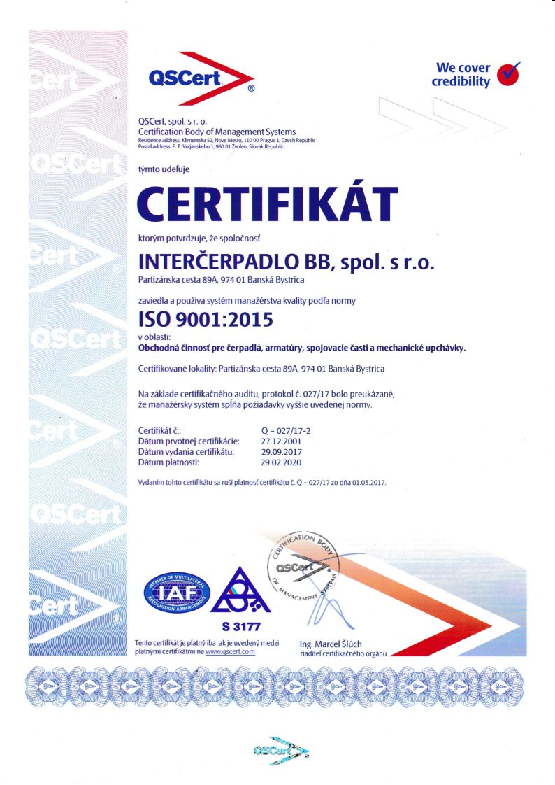 Certifikát v slovenskom jazyku